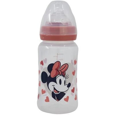 Stor Disney Baby Biberon col large 240 ml avec tétine en silicone 3 positions, système anti-coliques, sans BPA, 0+ mois Stor Disney Baby Biberon col large 240 ml avec tétine en silicone 3 positions, système anti-coliques, sans BPA, 0+ mois