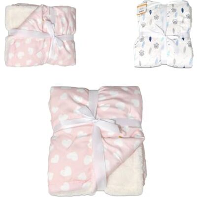 Cangaroo couverture bébé Shaggy, taille 105 x 75 cm, couverture bébé douillette, coloris:rose Cangaroo couverture bébé Shaggy, taille 105 x 75 cm, couverture bébé douillette, coloris:rose