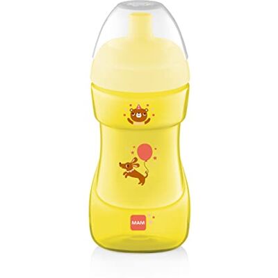 MAM Sports Cup (330 ml) Gobelet anti-fuite pour bébé avec valve à ouverture automatique Gobelet pour enfants avec surface de préhension antidérapante À partir de 12 mois Motif chien MAM Sports Cup (330 ml) Gobelet anti-fuite pour bébé avec valve à ouverture automatique Gobelet pour enfants avec surface de préhension antidérapante À partir de 12 mois Motif chien