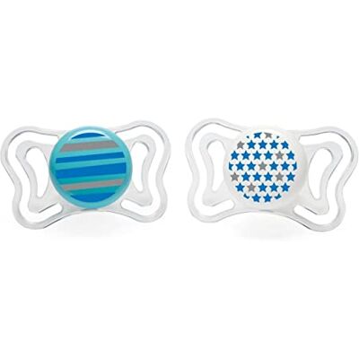 Chicco Physio Light Silicone Fopspeen X2 Blauw 6 16M Chicco Physio Light Silicone Fopspeen X2 Blauw 6 16M