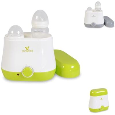 Cangaroo BabyDuo Chauffe-biberon pour 2 bouteilles Stérilisation de petites pièces Vert Cangaroo BabyDuo Chauffe-biberon pour 2 bouteilles Stérilisation de petites pièces Vert