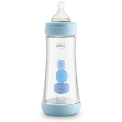 Chicco PERFECT 5 anti-color babyfles, 300 ml, snelle doorstroming 4 maanden + zachte siliconen zuiger, biofunctionele fles met Intui-Flow System 300 ml, lichtblauw Chicco PERFECT 5 anti-color babyfles, 300 ml, snelle doorstroming 4 maanden + zachte siliconen zuiger, biofunctionele fles met Intui-Flow System 300 ml, lichtblauw