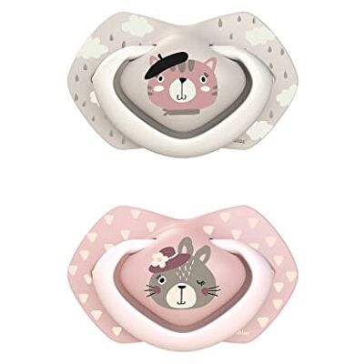 Canpol babies Lot de 2 tétines en silicone (6-18 m, Bonjour Paris Girl) Canpol babies Lot de 2 tétines en silicone (6-18 m, Bonjour Paris Girl)