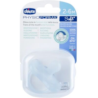 Chicco , 1 gommette 2 à 6 mois, en silicone PHYSIOFORMA® Soft, en blister stérilisable Sucette coloration Machile, extra douce Chicco , 1 gommette 2 à 6 mois, en silicone PHYSIOFORMA® Soft, en blister stérilisable Sucette coloration Machile, extra douce