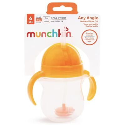 Munchkin Click Lock Tip and Sip Gobelet lesté Orange 207 ml Munchkin Click Lock Tip and Sip Gobelet lesté Orange 207 ml