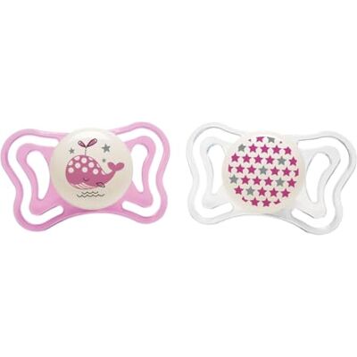 Chicco Physio Light Silicone Fopspeen X2 Roze 2 6M Chicco Physio Light Silicone Fopspeen X2 Roze 2 6M
