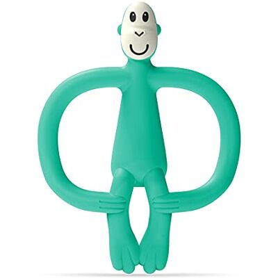 Matchstick Monkey , Anneau de dentition et applicateur de gel en silicone antimicrobien, facile à saisir, sans BPA, 3 mois et plus, 11 cm, singe vert Matchstick Monkey , Anneau de dentition et applicateur de gel en silicone antimicrobien, facile à saisir, sans BPA, 3 mois et plus, 11 cm, singe vert