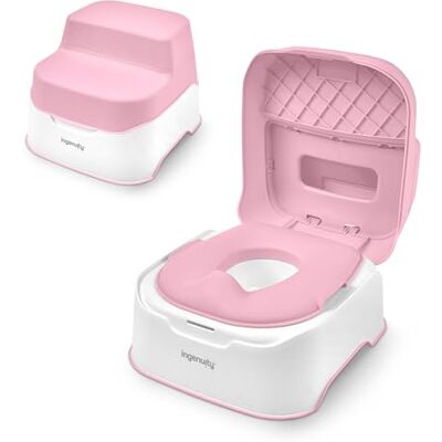 Ingenuity Prepare to Potty Système 3 en 1 – Potty, décoration, marchepied, installation facile, rose, à partir de 18 mois Ingenuity Prepare to Potty Système 3 en 1 – Potty, décoration, marchepied, installation facile, rose, à partir de 18 mois