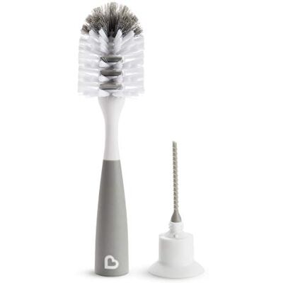 Munchkin ® Miracle™ Brosse double face pour gobelet et biberon, avec brosse à paille, gris Munchkin ® Miracle™ Brosse double face pour gobelet et biberon, avec brosse à paille, gris