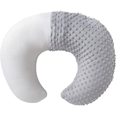 Aullar Coussin d'allaitement et positionneur avec housse pour l'allaitement et le biberon, pour soutenir le bébé, le temps du ventre, le soutien de la position assise de bébé, soutien au réveil (gris Aullar Coussin d'allaitement et positionneur avec housse pour l'allaitement et le biberon, pour soutenir le bébé, le temps du ventre, le soutien de la position assise de bébé, soutien au réveil (gris