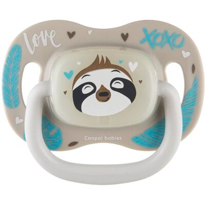 Canpol babies Sucette en silicone 6-18m symétrique EXOTIC-LENI gris Canpol babies Sucette en silicone 6-18m symétrique EXOTIC-LENI gris