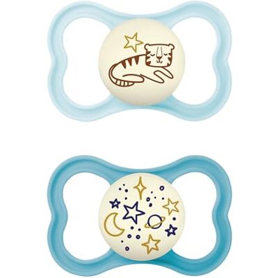 Suceur Supreme Night MAM - Silicone, Bleu, +6M Suceur Supreme Night MAM - Silicone, Bleu, +6M