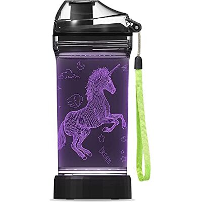 YuanDian Unicorn Light Up Kids Bouteille d'eau avec lumière LED 3D 400 ml Tritan sans BPA respectueux de l'environnement 7 couleurs lumineuses Cool Drinking Cups Cadeau pour enfants fille enfant YuanDian Unicorn Light Up Kids Bouteille d'eau avec lumière LED 3D 400 ml Tritan sans BPA respectueux de l'environnement 7 couleurs lumineuses Cool Drinking Cups Cadeau pour enfants fille enfant