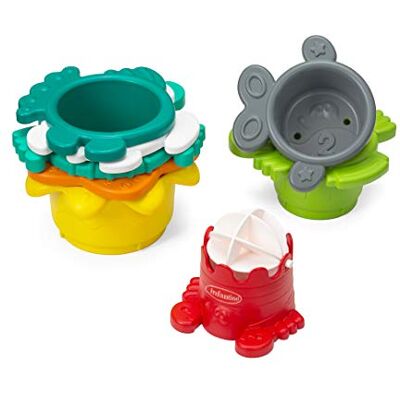 INFANTINO Stacking Cups With Water Mill, set of 8 pieces ( 7 pyramids + 1 water mill) INFANTINO Stacking Cups With Water Mill, set of 8 pieces ( 7 pyramids + 1 water mill)