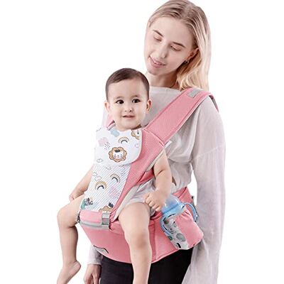 SONARIN Multifonction Porte-bébé avec Siège à Hanche,Coton Porte Bébé Ergonomique Avant et Arrière Porte-bébé Respirant avec Bavoir Salive,Multiposition pour Nouveau-né Enfant 0-36 Mois(Rose) SONARIN Multifonction Porte-bébé avec Siège à Hanche,Coton Porte Bébé Ergonomique Avant et Arrière Porte-bébé Respirant avec Bavoir Salive,Multiposition pour Nouveau-né Enfant 0-36 Mois(Rose)