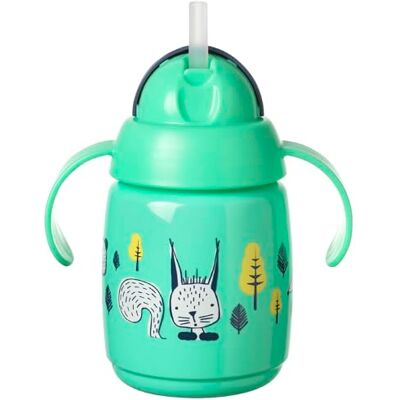 Tommee Tippee Superstar, Tasse avec Paille Lestée, la Technologie INTELLIVALVE 100% Étanche et Anti-Secousse et la Technologie Antibactérienne BACSHIELD, +6m, 300 ml, Lot de 1, Vert Tommee Tippee Superstar, Tasse avec Paille Lestée, la Technologie INTELLIVALVE 100% Étanche et Anti-Secousse et la Technologie Antibactérienne BACSHIELD, +6m, 300 ml, Lot de 1, Vert