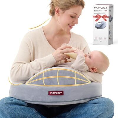 Momcozy Coussin d'allaitement en mousse à mémoire de forme avec bordure de sécurité – Coussin d'allaitement et de positionnement ergonomique avec sangle réglable et housse en coton amovible, pluie de Momcozy Coussin d'allaitement en mousse à mémoire de forme avec bordure de sécurité – Coussin d'allaitement et de positionnement ergonomique avec sangle réglable et housse en coton amovible, pluie de