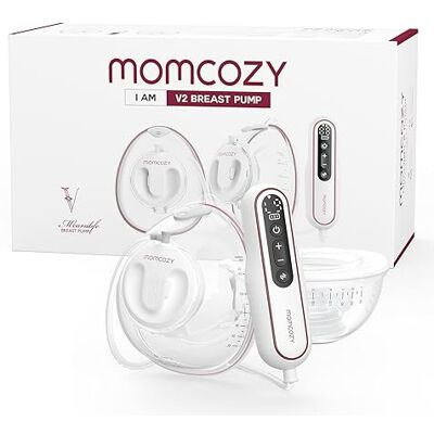 Momcozy Tire-lait V2 Ultra Léger $ Mains Libres, Pompe Portable Puissante Avec 27 Combinaisons de Pompage, Double Pompe Électrique Portable Indolore à Faible Bruit, Bride 17/19/21/24/27 mm Momcozy Tire-lait V2 Ultra Léger $ Mains Libres, Pompe Portable Puissante Avec 27 Combinaisons de Pompage, Double Pompe Électrique Portable Indolore à Faible Bruit, Bride 17/19/21/24/27 mm