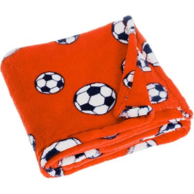 Couverture bébé en polaire Playshoes football orange - Couverture bébé Couverture bébé en polaire Playshoes football orange - Couverture bébé