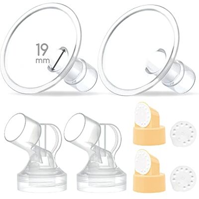 Maymom eendelig borstschild met ventiel en membraan Compatibel met Medela Pump in Style, Lactina en Symphony; vervangt PersonalFit 24 mm; niet-origineel compatibel accessoire, 19 mm Maymom eendelig borstschild met ventiel en membraan Compatibel met Medela Pump in Style, Lactina en Symphony; vervangt PersonalFit 24 mm; niet-origineel compatibel accessoire, 19 mm
