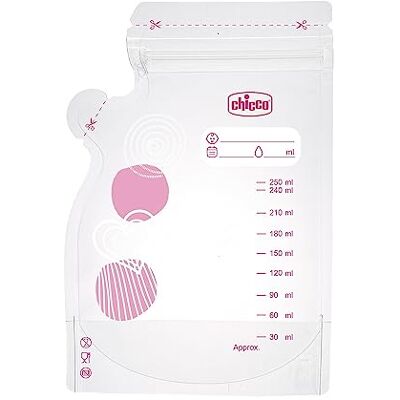 Chicco Sacs de lait de 30 pièces, anti-fuite, avec bec pratique, rangement lait maternel, 250 ml Chicco Sacs de lait de 30 pièces, anti-fuite, avec bec pratique, rangement lait maternel, 250 ml
