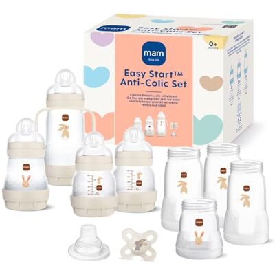 MAM Easy Start Lot de 15 biberons anti-coliques, anti-coliques, évolutifs, auto-stérilisants, couleur : sable/crème/beige/amande MAM Easy Start Lot de 15 biberons anti-coliques, anti-coliques, évolutifs, auto-stérilisants, couleur : sable/crème/beige/amande
