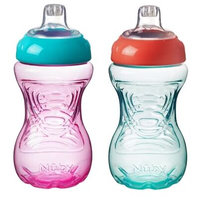 Nuby Easy Grip – Tasse à Bec pour Enfants Anti-Déversement Prise en Main Facile Sans BPA Rose & Orange 6+ Mois 2 Pack Nuby Easy Grip – Tasse à Bec pour Enfants Anti-Déversement Prise en Main Facile Sans BPA Rose & Orange 6+ Mois 2 Pack