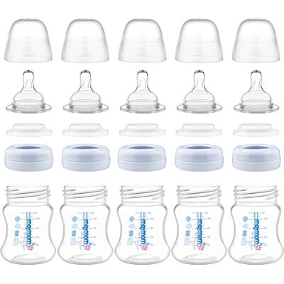 Maymom widemouth Flacon de conservation, de nutrition et de collecte de lait maternel avec tétine, capuchon dôme, bouchon de biberon et disque d'étanchéité SureSeal ; Compatible avec les pompes Maymom widemouth Flacon de conservation, de nutrition et de collecte de lait maternel avec tétine, capuchon dôme, bouchon de biberon et disque d'étanchéité SureSeal ; Compatible avec les pompes