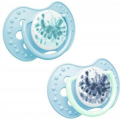 LOVI Tétine Dynamique Silicone Tie Dye Bleu 0-3m, Lot de 2 LOVI Tétine Dynamique Silicone Tie Dye Bleu 0-3m, Lot de 2