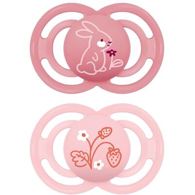 MAM Perfect Lot de 2 tétines extra fines et souples, plates et symétriques en silicone Skin Soft Silicone à partir de 16 mois, avec boîte auto-stérilisatrice, rose mat MAM Perfect Lot de 2 tétines extra fines et souples, plates et symétriques en silicone Skin Soft Silicone à partir de 16 mois, avec boîte auto-stérilisatrice, rose mat