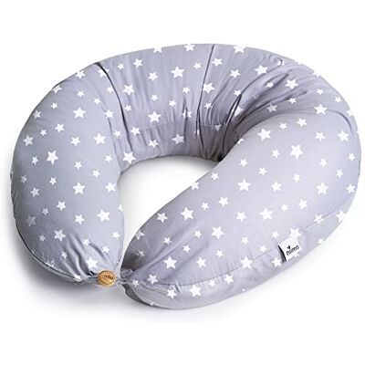 Niimo Coussin d'allaitement et de Grossesse pour Dormir Multifonctionnel Reducteur Oreiller de Corps Femme Enceinte Alpha XXL Housse 100% Cotton Amovible (Gris-Etoiles Blanc) Niimo Coussin d'allaitement et de Grossesse pour Dormir Multifonctionnel Reducteur Oreiller de Corps Femme Enceinte Alpha XXL Housse 100% Cotton Amovible (Gris-Etoiles Blanc)
