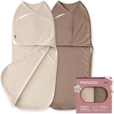 Momcozy Couverture Emmaillotage Bébé pour Nouveau-né, Fermeture Silencieuse, Convient aux Nourrissons de 0-3 Mois, Réduit Le Réflexe de Sursaut, Paquet de 2,Kaki et Marron Café Momcozy Couverture Emmaillotage Bébé pour Nouveau-né, Fermeture Silencieuse, Convient aux Nourrissons de 0-3 Mois, Réduit Le Réflexe de Sursaut, Paquet de 2,Kaki et Marron Café