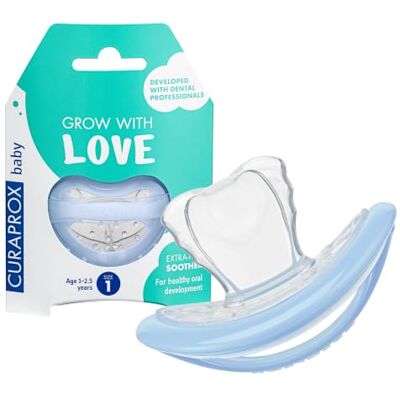 Curaprox Sucette Bébé, Taille 1, Bleu, Conçu En Suisse Sucette Pour 7 À 18 Mois Curaprox Sucette Bébé, Taille 1, Bleu, Conçu En Suisse Sucette Pour 7 À 18 Mois
