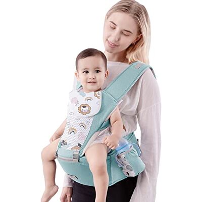 SONARIN Multifonction Porte-bébé avec Siège à Hanche,Coton Porte Bébé Ergonomique Avant et Arrière Porte-bébé Respirant avec Bavoir Salive,Multiposition pour Nouveau-né Enfant 0-36 Mois(Vert) SONARIN Multifonction Porte-bébé avec Siège à Hanche,Coton Porte Bébé Ergonomique Avant et Arrière Porte-bébé Respirant avec Bavoir Salive,Multiposition pour Nouveau-né Enfant 0-36 Mois(Vert)