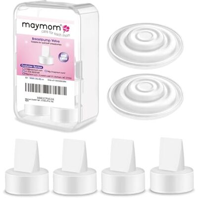 Maymom pièces de tire-lait compatibles avec S1, S2 et Synergy Gold, valves bec de canard et membranes en silicone, lot de 6, accessoire compatible non original Maymom pièces de tire-lait compatibles avec S1, S2 et Synergy Gold, valves bec de canard et membranes en silicone, lot de 6, accessoire compatible non original