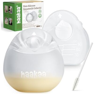 haakaa Halo Lot de 2 collecteurs de lait maternel en silicone – Tire-lait manuel portable pour l'allaitement, mains libres réutilisables avec brosse de nettoyage – 90 ml haakaa Halo Lot de 2 collecteurs de lait maternel en silicone – Tire-lait manuel portable pour l'allaitement, mains libres réutilisables avec brosse de nettoyage – 90 ml