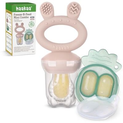 haakaa Nourrisseur de fruits pour bébé, Moule à glace pour le lait maternel, sans BPA, pour l'auto-alimentation de votre bébé, 4 mois et plus-Fard à joues haakaa Nourrisseur de fruits pour bébé, Moule à glace pour le lait maternel, sans BPA, pour l'auto-alimentation de votre bébé, 4 mois et plus-Fard à joues