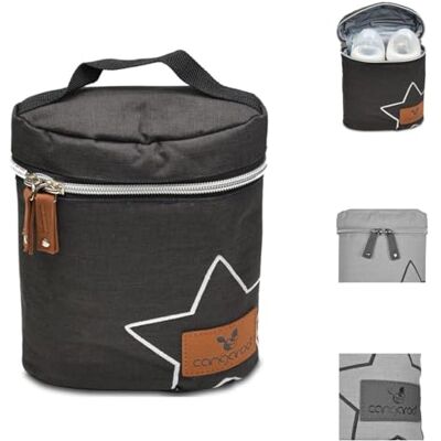 Cangaroo Charlie Sac isotherme pour 2 biberons avec fermeture Éclair et poignée Noir Cangaroo Charlie Sac isotherme pour 2 biberons avec fermeture Éclair et poignée Noir