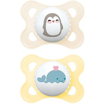 MAM Lot de 2 tétines originales 0-6 mois Tétine pour nouveau-né 94% d'acceptation adaptées à l'allaitement Recommandé par les sages-femmes Doux pour les dents Silicone SkinSoft MAM Lot de 2 tétines originales 0-6 mois Tétine pour nouveau-né 94% d'acceptation adaptées à l'allaitement Recommandé par les sages-femmes Doux pour les dents Silicone SkinSoft