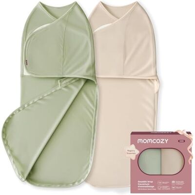 Momcozy Couverture Emmaillotage Bébé pour Nouveau-né, Fermeture Silencieuse, Convient aux Nourrissons de 0-3 Mois, Réduit Le Réflexe de Sursaut, Paquet de 2,Kaki et Vert Foncé Momcozy Couverture Emmaillotage Bébé pour Nouveau-né, Fermeture Silencieuse, Convient aux Nourrissons de 0-3 Mois, Réduit Le Réflexe de Sursaut, Paquet de 2,Kaki et Vert Foncé