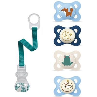 MAM Lot de 2 tétines en silicone « Skin Soft » de 0 à 6 mois avec porte-tétine avec boîte de transport de stérilisation MAM Lot de 2 tétines en silicone « Skin Soft » de 0 à 6 mois avec porte-tétine avec boîte de transport de stérilisation