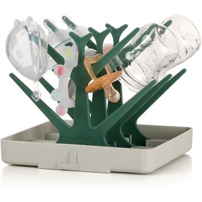 haakaa Égouttoir à biberons pour biberons, pièces de pompe, tétines et autres essentiels pour bébé, facile à ranger, idéal pour la maison et les voyages, sans BPA (vert forêt) haakaa Égouttoir à biberons pour biberons, pièces de pompe, tétines et autres essentiels pour bébé, facile à ranger, idéal pour la maison et les voyages, sans BPA (vert forêt)