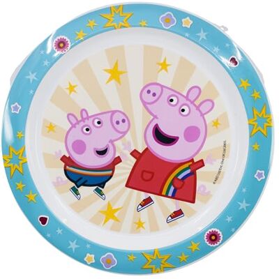 Stor Assiette réutilisable en plastique pour enfant Peppa Pig Passe au micro-ondes Stor Assiette réutilisable en plastique pour enfant Peppa Pig Passe au micro-ondes