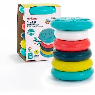 Miniland Collection Feel To Learn by Empilable pour bébé, Multicolore (97330) Miniland Collection Feel To Learn by Empilable pour bébé, Multicolore (97330)