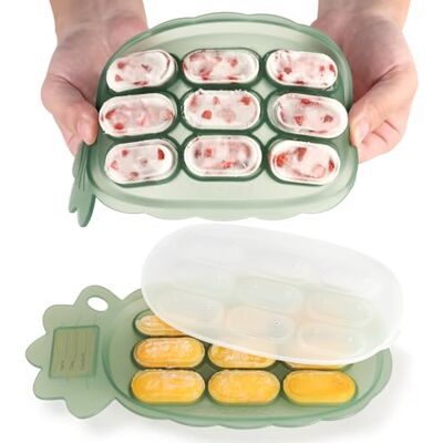 haakaa Plateau de congélation en silicone pour bébé Moule à glace au lait maternel pour soulager la dentition Mini plateau de congélation pour purées et recharges de mangeoires à fruits, sans BPA haakaa Plateau de congélation en silicone pour bébé Moule à glace au lait maternel pour soulager la dentition Mini plateau de congélation pour purées et recharges de mangeoires à fruits, sans BPA
