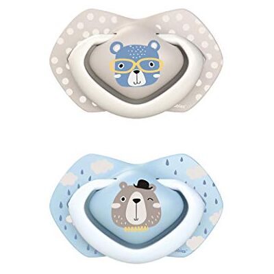 Canpol babies Lot de 2 tétines en silicone (6-18 m, Bonjour Paris Boy) Canpol babies Lot de 2 tétines en silicone (6-18 m, Bonjour Paris Boy)