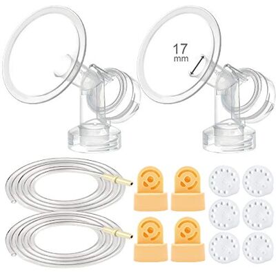 Maymom Kit tire-lait pour pompe Medela dans style 2 x protège-lait, 4 valves, 6 membranes, 2 tubes de pompe, 17 mm (XX-Small) Maymom Kit tire-lait pour pompe Medela dans style 2 x protège-lait, 4 valves, 6 membranes, 2 tubes de pompe, 17 mm (XX-Small)