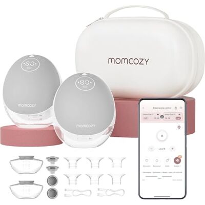 Momcozy M9 Mobile Flow Tire-lait Électrique Main Libre, Gris, Lot de 2 Tire-lait nomade avec contrôle via l’application, modes personnalisés, 15 niveaux, 300 mmHg, double étanchéité, 24 mm, 150 ml Momcozy M9 Mobile Flow Tire-lait Électrique Main Libre, Gris, Lot de 2 Tire-lait nomade avec contrôle via l’application, modes personnalisés, 15 niveaux, 300 mmHg, double étanchéité, 24 mm, 150 ml