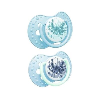 LOVI Tétine Dynamique Silicone Tie Dye Bleu 3-6 m, Lot de 2 LOVI Tétine Dynamique Silicone Tie Dye Bleu 3-6 m, Lot de 2