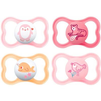 MAM Lot de 4 tétines Air 16+ « Skin Soft » en silicone Soft Colours Mix MAM Lot de 4 tétines Air 16+ « Skin Soft » en silicone Soft Colours Mix